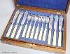 A Victorian cased set of eighteen pairs of ivory handled engraved silver fish eaters by John Gilbert & Co, Birmingham, 1874/5                                                                                               