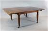 A large George IV mahogany extending dining table, W.4ft 7in. Extendeded 12ft 1in. H.2ft 4in                                           