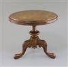 A Victorian walnut miniature tripod table, 10.25in. height 9in.                                                                        