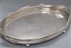 An Edwardian plated galleried tray length 66.5cm                                                                                       