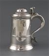 A George III silver tankard by Thomas Wallis I, 20.5 oz.                                                                               