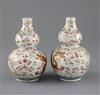 A pair of Chinese famille rose double gourd 'dragon' vases, Guangxu six character mark and of the period (1875-1908), H.14cm           