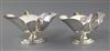 A pair of Edwardian Scottish silver double lipped two handled sauceboats by Hamilton & Inches, 12.5 oz.                                