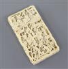 A Chinese export ivory card case, 19th century, 9.5cm                                                                                  