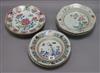 Eight Chinese export plates and dishes largest diameter 23cm                                                                           