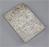 A Chinese export silver card case, 19th century, 10.5cm, small split                                                                   