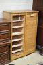 A mid 20th century oak tambour double filing cabinet, width 86cm, depth 38cm, height 120cm                                                                                                                                  