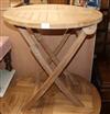 A circular teak circular folding garden table Diam. 70cm                                                                               