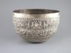 A large late 19th century Indian export embossed silver bowl, diameter 31.2cm, height 20.1cm, 36oz.                                                                                                                         