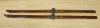 A pair of vintage wood skis, length 210cm                                                                                                                                                                                   