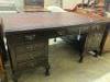 A 1920's Chippendale revival mahogany pedestal desk, length 166cm, depth 106cm, height 80cm                                                                                                                                 