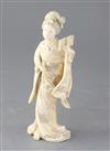 A Japanese ivory figure of a bijin, Meiji period, height 18.2cm, slight repairs                                                        