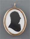 John Miers (fl.1760-1810) Silhouette of a gentleman 1.5 x 1.25in.                                                                      