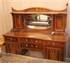 An Edwardian marquetry inlaid mahogany mirror back sideboard W.183cm                                                                   