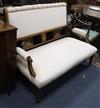 A late Victorian rosewood settee W.130cm                                                                                               