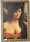 R Evans, oil on canvas, Portrait of a young lady, signed, 75 x 49cm                                                                    