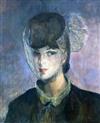 Alexander Hossack (Exh.1929) Portrait of a veiled woman 22.5 x 18.5in.                                                                 