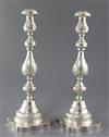 A pair of George V silver Sabbath Day candlesticks by Rosenzweig, Taitlebaum & Co, 20.3 oz.                                            