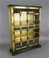 A Japanese gilt lacquered and polychrome wood cabinet, Meiji period, W. 3ft 8.5in., H. 4ft 11.5in.                                     