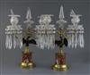A pair of French Empire style gilt bronze and ormolu candelabra, height 17.5cm                                                         