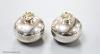 A pair of modern Tiffany & Co small sterling silver circular boxes and covers with crown finials,                                                                                                                           