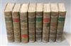 Captain Marryat - Travels and Adventures of Monsieur Voilet, 8vols, leather spine and corners, George Routledge                        