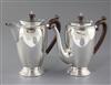 A 1940's silver cafe au lait pair by Mappin & Webb, gross 30.5 oz.                                                                     