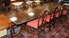 A George III style mahogany two-pillar dining table (with two additional leaves) 323cm fully extended                                  