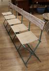 A pair of French folding canvas circus seats L.230cm                                                                                   