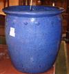 A blue glazed garden planter Diam. 48cm                                                                                                