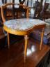 An Edwardian Sheraton revival satinwood dressing stool, width 61cm, depth 40cm, height 67cm                                                                                                                                 