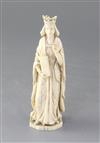 A 19th century French carved ivory figure of a Saint, height 6.75in.                                                                   