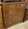 A George III oak five drawer chest W.101cm                                                                                             