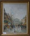 Denon, oil on canvas, Paris street scene, 50 x 40cm                                                                                    