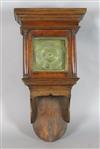 An early 19th century oak cased wall timepiece with alarum, height 31in.                                                               