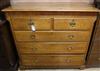 A George III oak and mahogany five drawer chest W.117cm                                                                                