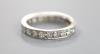 A white metal and diamond set full eternity ring                                                                                                                                                                            