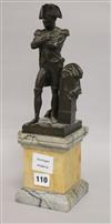 A French bronze and marble figure of Napoleon height 36cm                                                                              