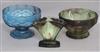 Three items of cloud glass, possibly George Davidson, tallest 24cm                                                                     