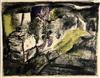 § John Piper (1903-1992) Stone Wall, Anglesea 1949, (Levinson 71) 16.5 x 21in.                                                         