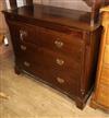 A Georgian style oak chest with 'secret' drawer W.116cm                                                                                