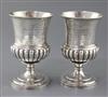 A pair of George III Scottish demi fluted silver goblets, by George McHattie, 20.5 oz.                                                 