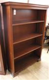 A modern mahogany open bookcase W.96cm                                                                                                 