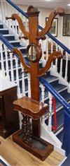 A Victorian walnut coat stand H.200cm                                                                                                  