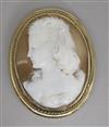 A 9ct gold framed shell cameo brooch,                                                                                                  