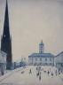 Lawerence Stephen Lowry, limited edition print, 'The Old Town Hall, Middlesbrough', 803/850, 39 x 29cm                                                                                                                      