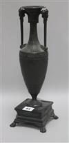 A 19th century French bronze 2 handled vase H.35cm.                                                                                    