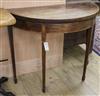 A George III inlaid mahogany card table W.91cm                                                                                         