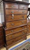 A George III mahogany chest on chest W.110cm                                                                                           