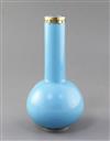 A Chinese turquoise glass bottle vase, 18th century, height 21.5cm                                                                     